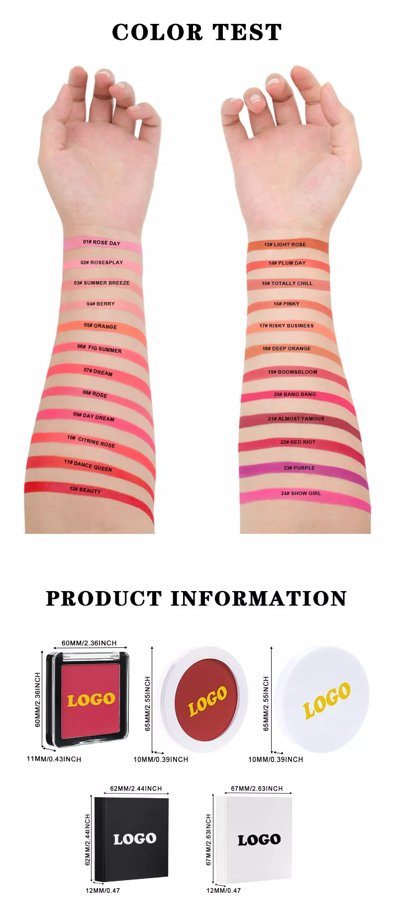  Powder Blush  Swatch & Packages | Ouqian