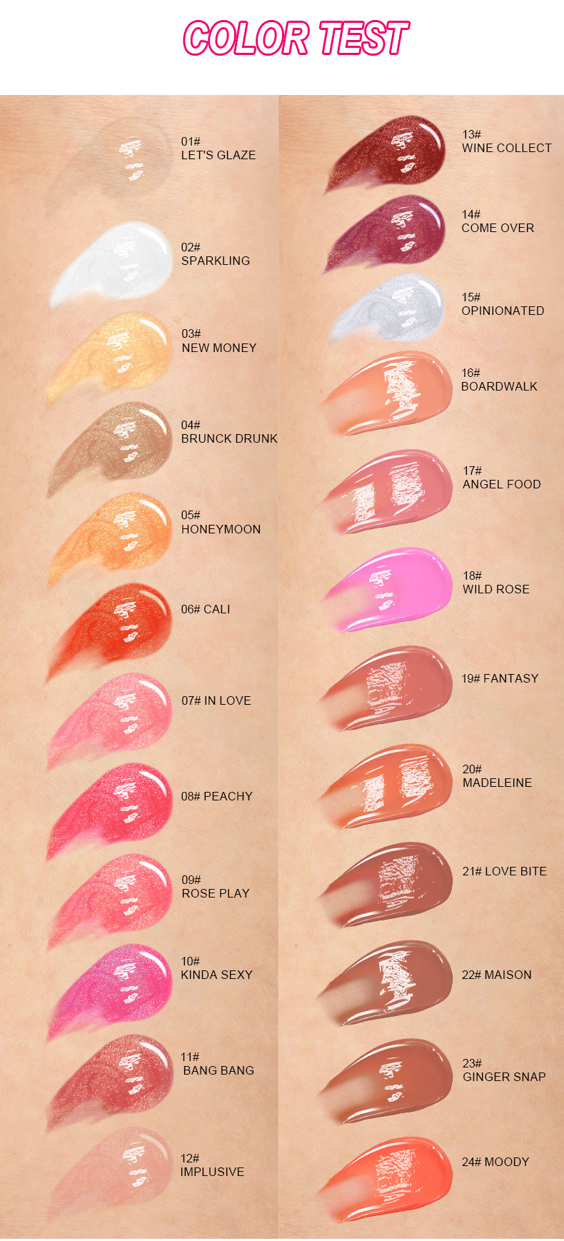 Lip gloss color shades 