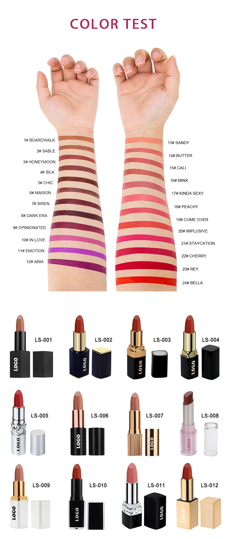 Lipstick color shades