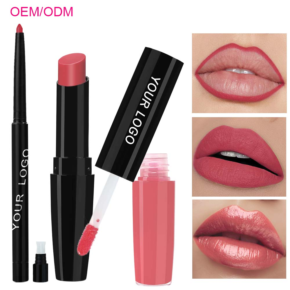Lip Set Matte Lipstick Lip Gloss And Lip Liner Manufacturer