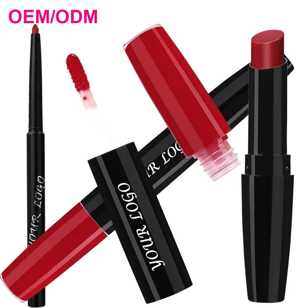 Lip Set Nude Matte Lipstick Matte Liquid Lipstick And Lip Liner Supplier