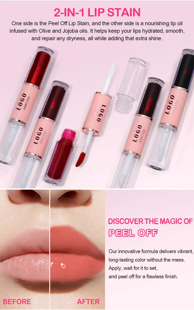 Dual head 2 in 1 lip stain
