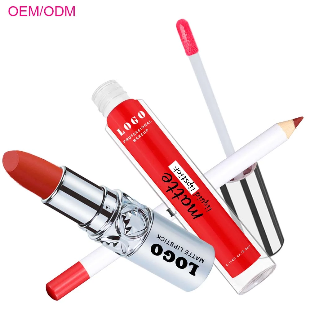 Cruelty Free Lip Kit 3 in 1 Liquid Lipstick Lip Liner Lipstick Manufacturer
